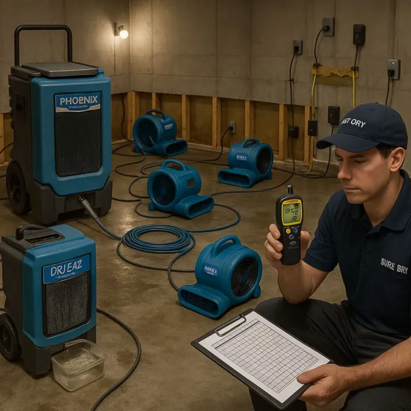 Structural Drying and Dehumidification process in Lomira, WI